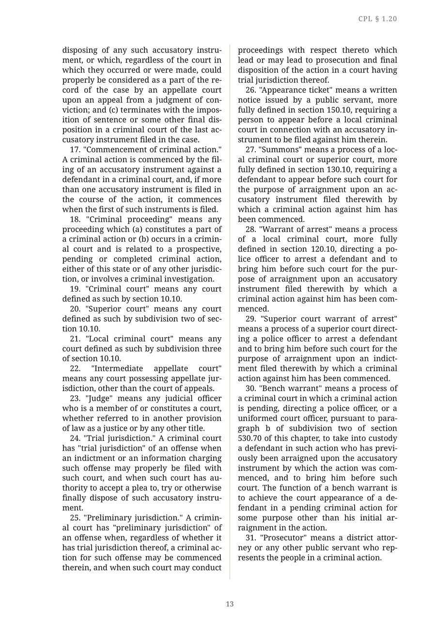 The JG-22 Criminal Procedure Law — Sample page  p13