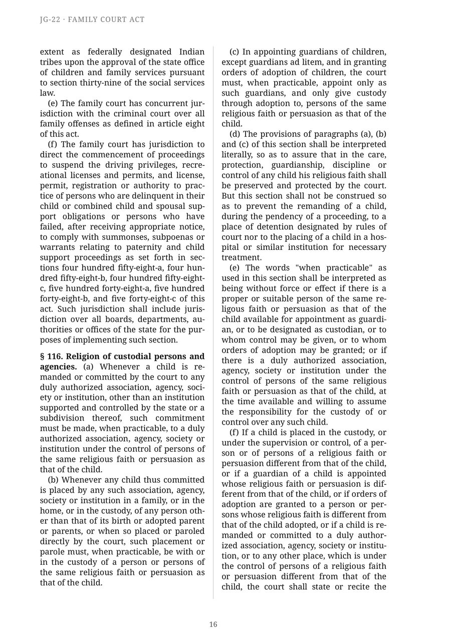 The JG-22 Family Court Act — Sample page  p16