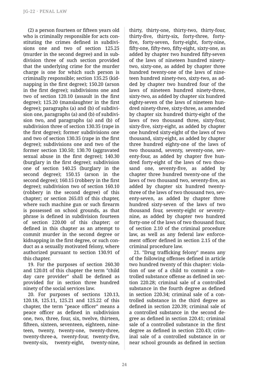 The JG-22 Penal Law — Sample page  p24