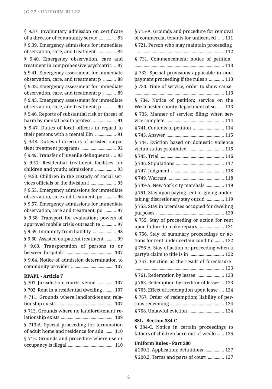The JG-22 Uniform Rules and Everything Else — Index  p6